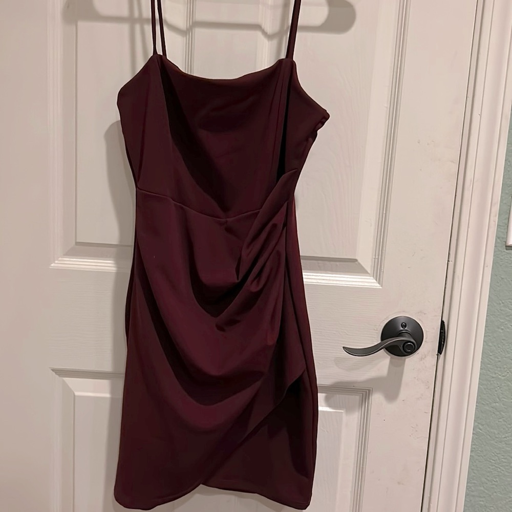 Mini maroon cocktail dress